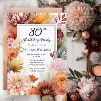 Chrysanthemums Peonies Floral 80th Birthday Party