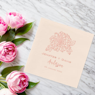 Chrysanthemums Personalized wedding,bridal shower Foil Napkins