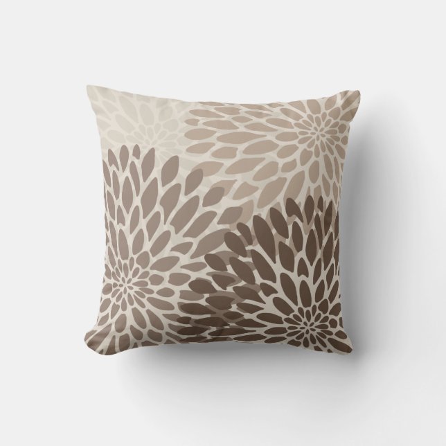Chrysanthemums Throw Pillow (Front)