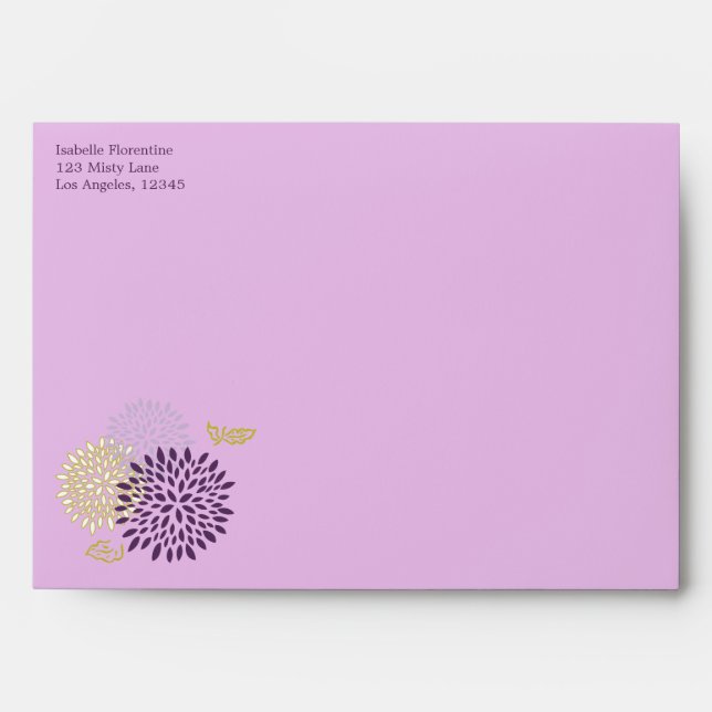 Chrysanthemums Wedding 5 x 7 Envelope (Front)