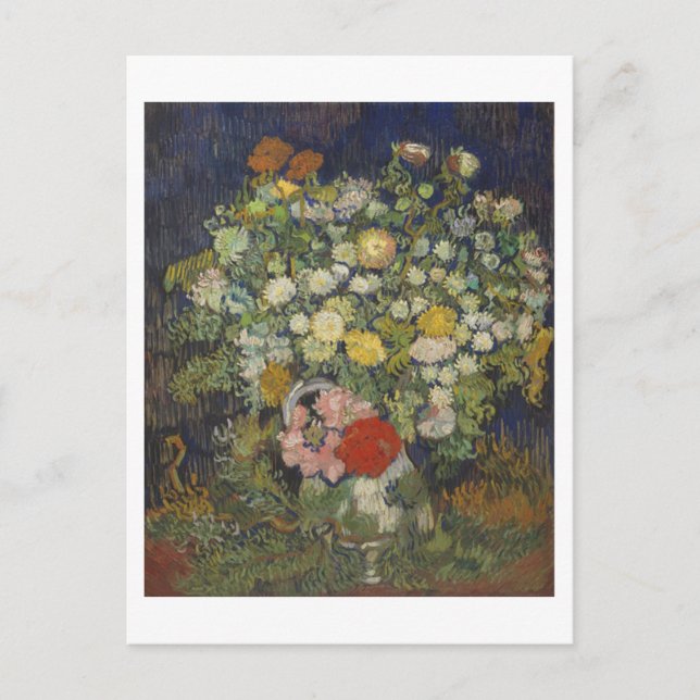 Chrysanthemums & Wild Flowers Van Gogh Fine Art Postcard (Front)