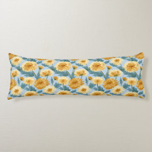 Chrysanths Botanical Office Decor Vintage Memory F Body Pillow