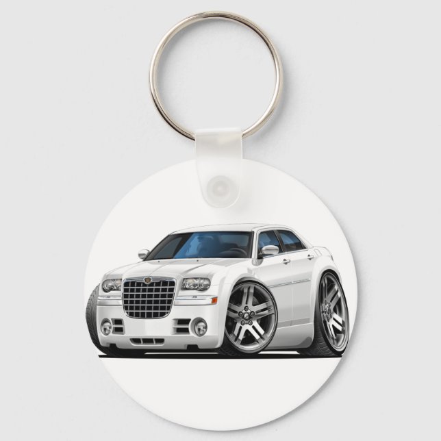 Chrysler 300 White Car Keychain (Front)