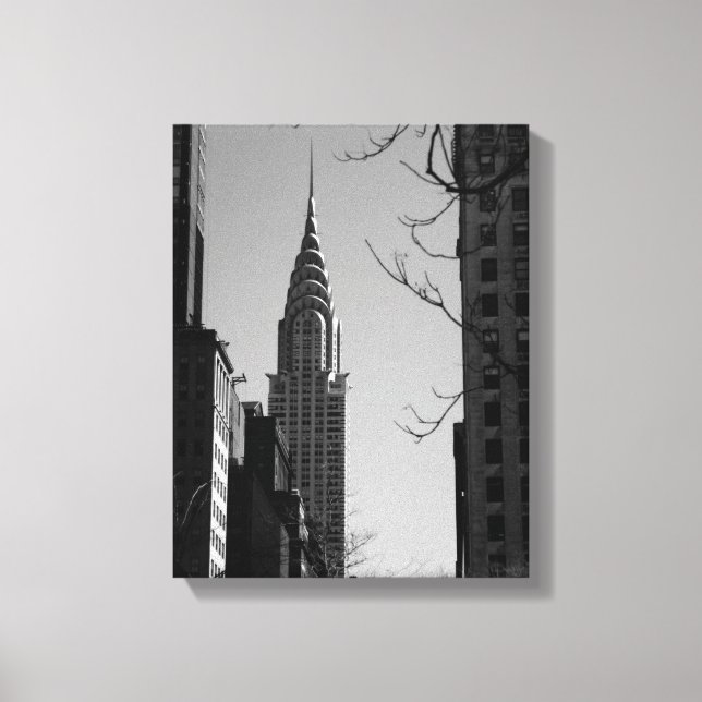 Chrysler Building-Black and White Canvas Print (Front)