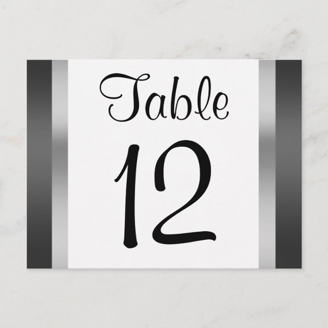 Chrysler Building  Black Silver Table Number Postcard (Front)