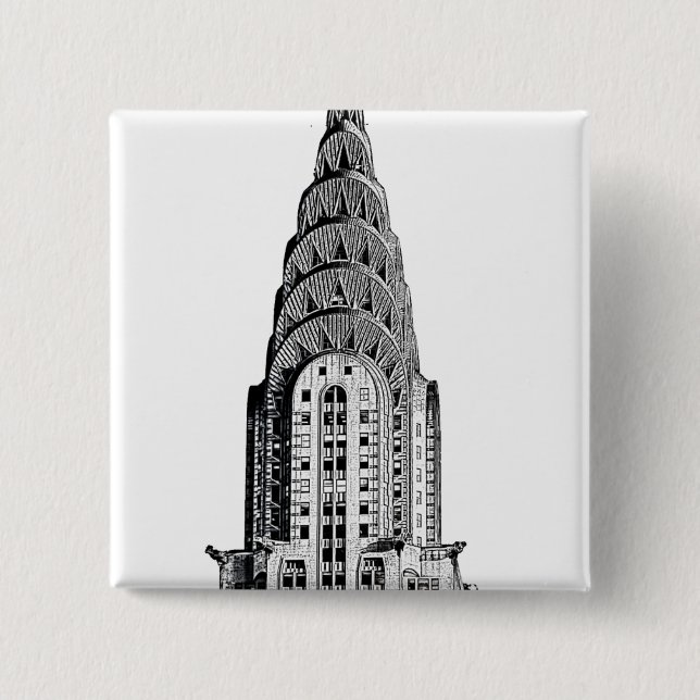 Chrysler Building Dome 2 Inch Square Button (Front)
