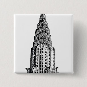Chrysler Building Dome 2 Inch Square Button