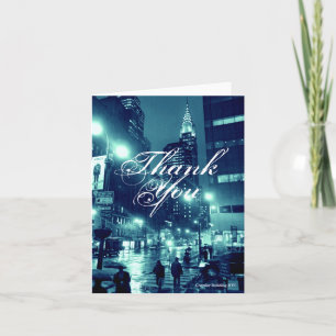 Chrysler Building NYC Blue Thank You Card