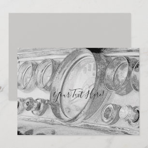 Chrysler Dashboard Sketch Your Text Invitation