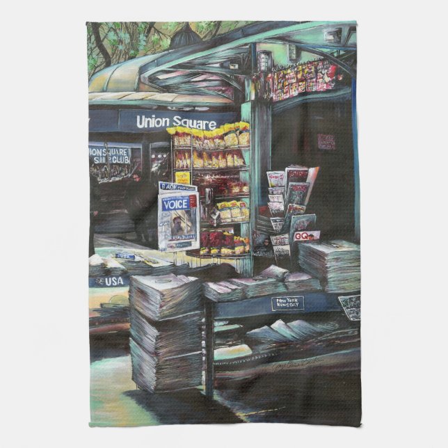 Chrysocolia Morning, Union Square, NYC Kitchen Towel (Vertical)