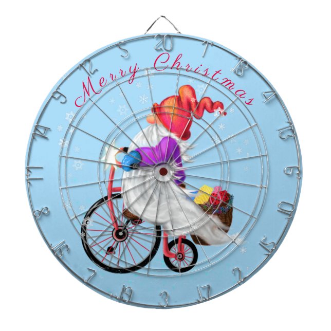Chtistmas Dart Board Happy Gnome with Gifts  (Front)
