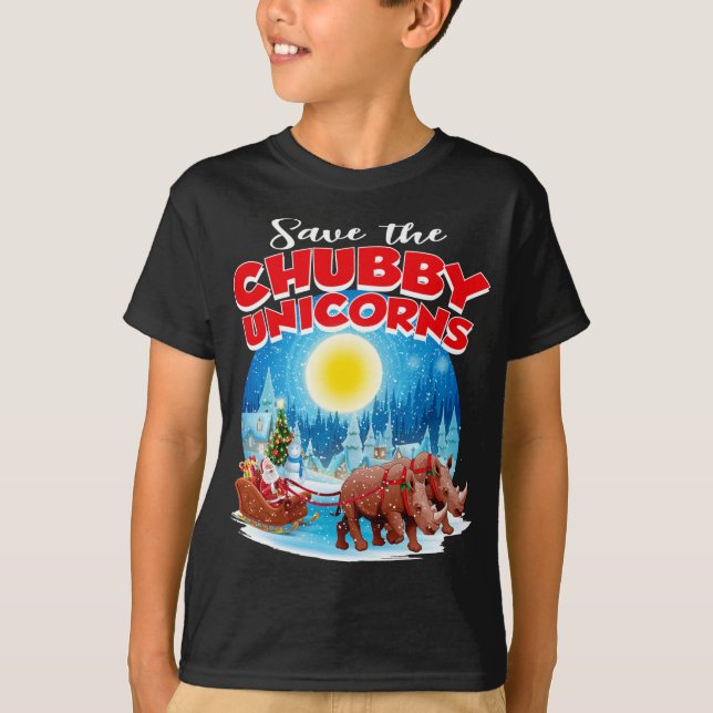 Chubbies Save The Chubby Unicorns Rhino Christmas T-Shirt (Front)