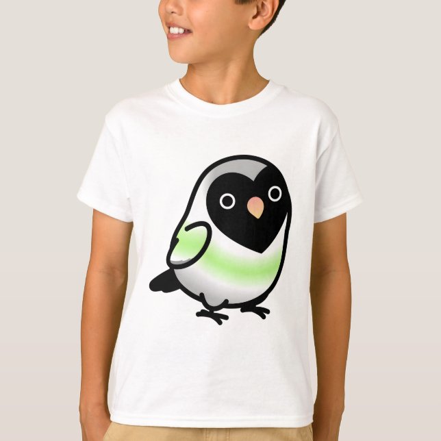 Chubby Agender LGBT+ Pride Lovebird T-Shirt (Front)