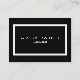 Chubby Black White Border Minimalist Business Card