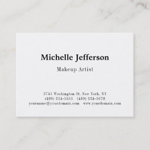 Chubby Black & White Make up Artist Modern Plain Business Card
