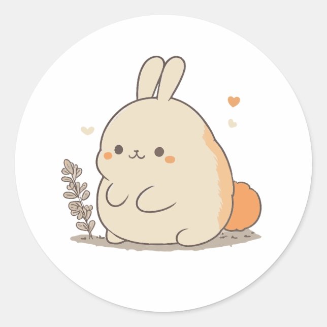 Chubby Bunny Classic Round Sticker (Front)