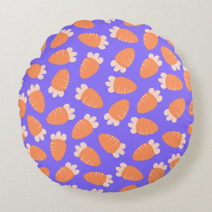 Chubby Carrots Lavender Round Pillow