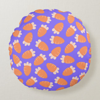 Chubby Carrots Lavender Round Pillow