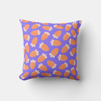 Chubby Carrots Lavender Throw Pillow