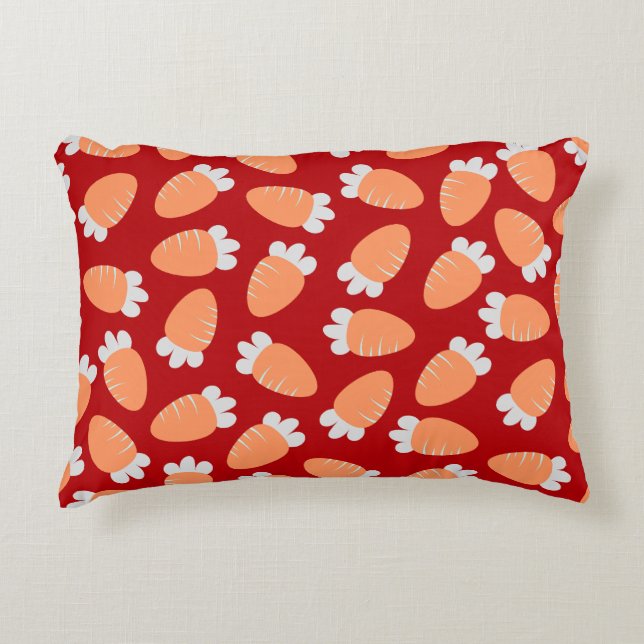 Chubby Carrots Red Accent Pillow (Front)