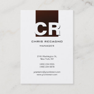 Chubby Carte de visite blanc rouge brun vertical