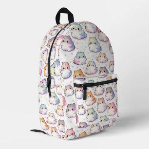 Chubby Cartoon Cat Collection Printed Backpack
