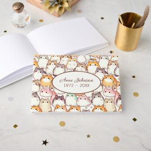Chubby Cartoon Cat Collection With Hearts Guest Book