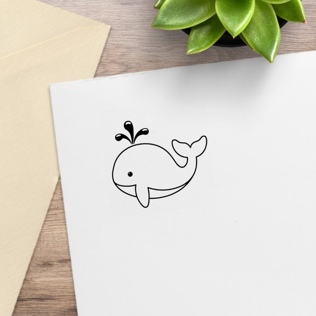 Chubby Cartoon Whale 2 Rubber Stamp (Creator Uploaded)