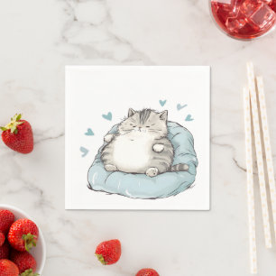 Chubby Cat Chill Vibes Napkin