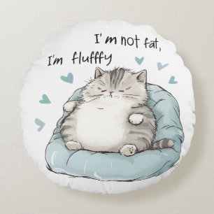 Chubby Cat Chill Vibes Round Pillow