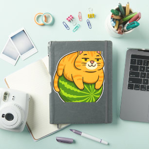 Chubby Cat on Watermelon Meme Shirt