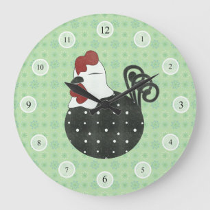 Chubby Chicken Large Clock