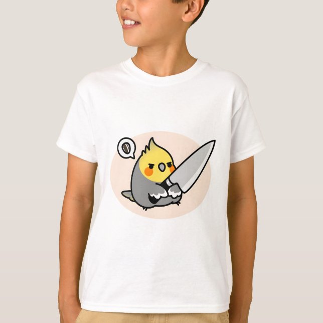 Chubby Cockatiel Knife T-Shirt (Front)