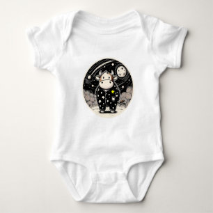 Chubby Cow in Pyjamas Baby Bodysuit