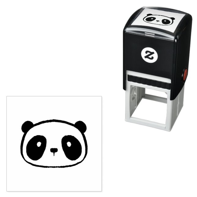 Chubby Giant Panda Cartoon Face Self-inking Stamp (In Situ)