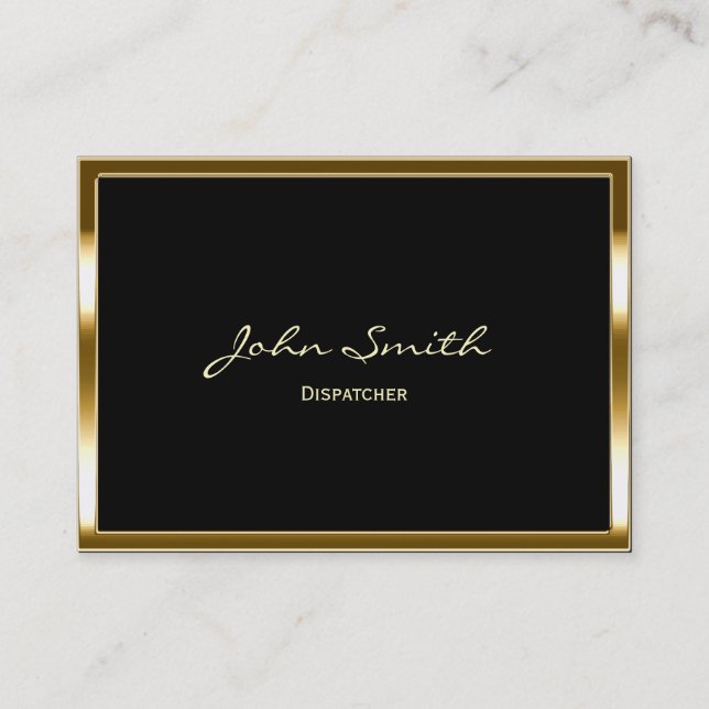 Chubby Gold Border Dispatcher Business Card (Front)