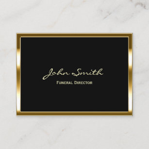Chubby Gold Border Funeral Business Card