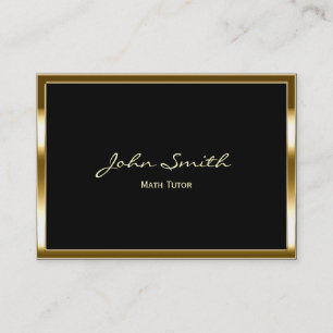 Chubby Gold Border Math Tutor Business Card