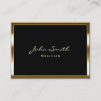 Chubby Gold Border Musician Business Card