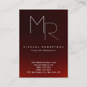 Chubby Grand Monogramme rouge foncé Carte de visit