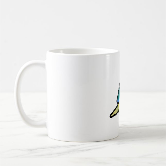 Chubby Green Cheek Turquoise Pineapple Conure Coffee Mug (Left)