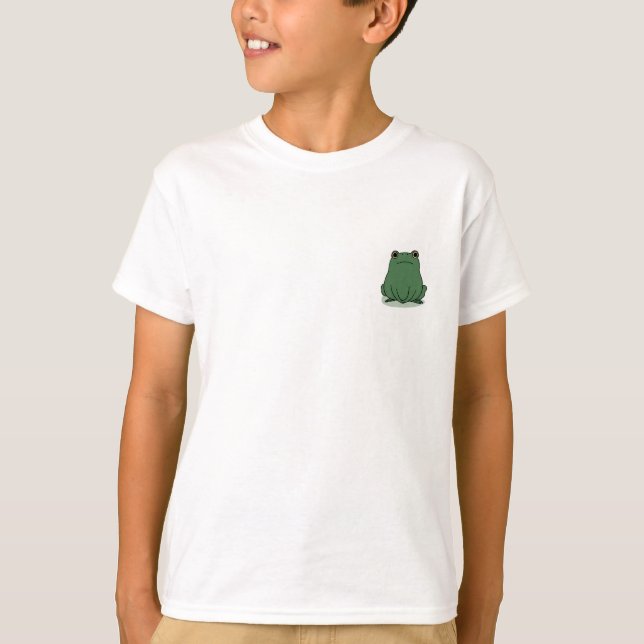 Chubby Green Frog Kids T-Shirt (Front)