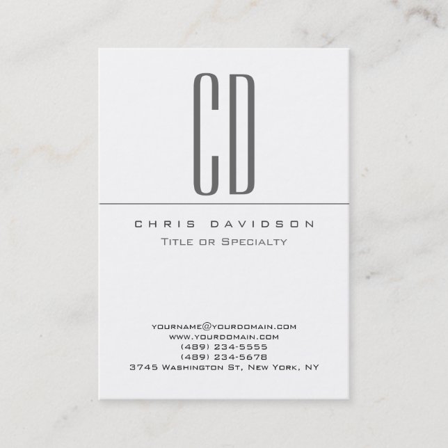 Chubby Grey Black White Carte de visite contempora (Devant)