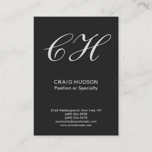 Chubby Grey Monogram Carte de visite professionnel