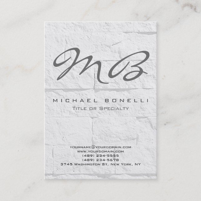Chubby Grey Monogramme Carte de visite (Devant)