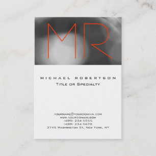 Chubby Grey Motif Orange Monogram Carte de visite