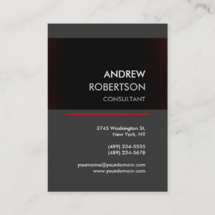 Chubby Grey Red Black Manager Business Card