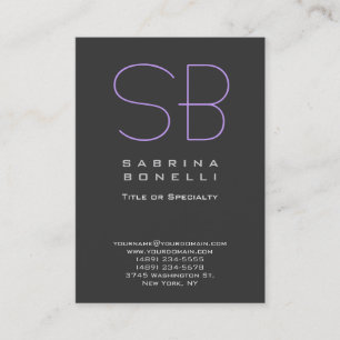 Chubby Grey Sophisticated Monogram Carte de visite
