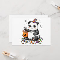 Chubby Halloween Panda with Candy Belly & Witch Ha
