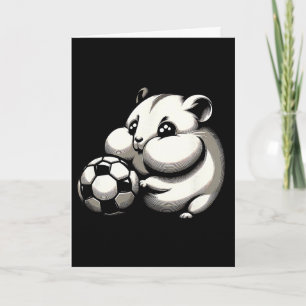 Chubby Hamster With Soccer Ll Cartoon Kawaii Card